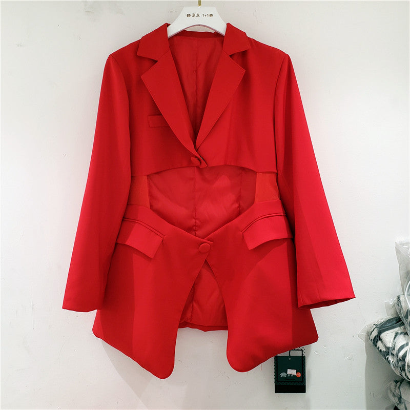 Irregular suit with waist Best YouTube Store