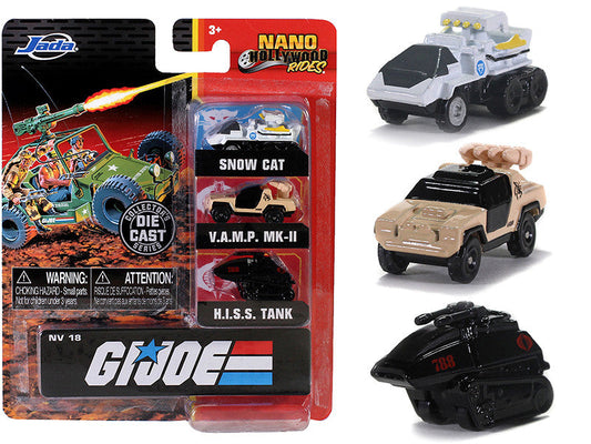 "G.I. Joe" 3 piece Set "Nano Hollywood Rides" Diecast Models by Jada LuxuryLifeWay Online Store