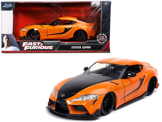 Toyota Supra Orange with Black Stripes "Fast & Furious 9 F9" (2021) Movie 1/24 Diecast Model Car by Jada LuxuryLifeWay Online Store