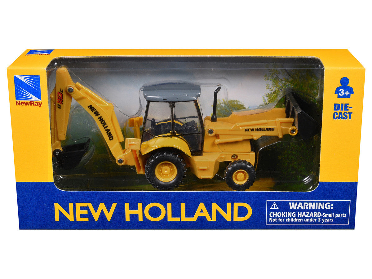 New Holland B110C Backhoe Loader Yellow Diecast Model by New Ray LuxuryLifeWay Online Store