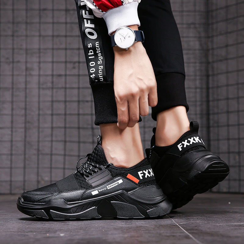 spring new sports shoes low to help men's shoes explosions casual sports breathable running shoes thick with thick men's shoes Best YouTube Store