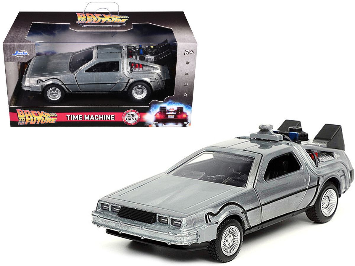 DeLorean DMC (Time Machine) Brushed Metal "Back to the Future Part I" (1985) Movie "Hollywood Rides" Series 1/32 Diecast Model Car by Jada LuxuryLifeWay Online Store