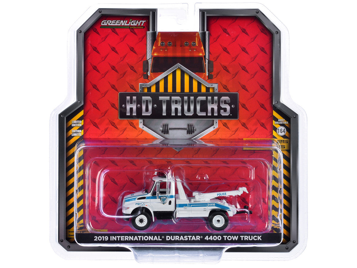 2019 International Durastar 4400 Tow Truck "Port Authority of New York & New Jersey Police" White with Blue Stripes "H.D. Trucks" Series 25 1/64 Diecast Model Car by Greenlight LuxuryLifeWay Online Store