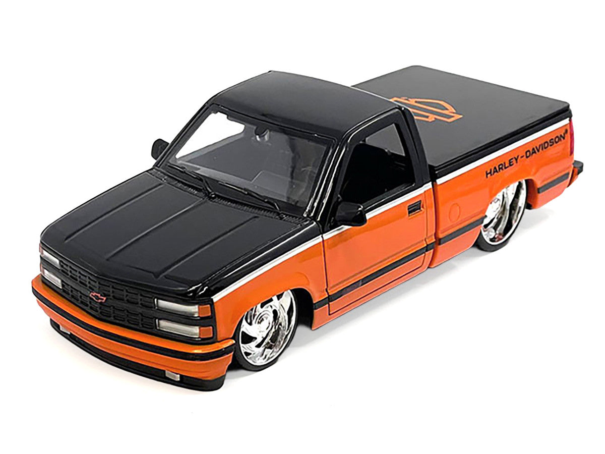 1993 Chevrolet 454 SS Pickup Truck "Harley Davidson" Black and Orange "H-D Custom" Series 1/24 Diecast Model Car by Maisto LuxuryLifeWay Online Store