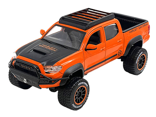 2023 Toyota Tacoma TRD Pro Pickup Truck "Harley Davidson" Orange and Black with Roof Rack "H-D Custom" Series 1/24 Diecast Model Car by Maisto LuxuryLifeWay Online Store