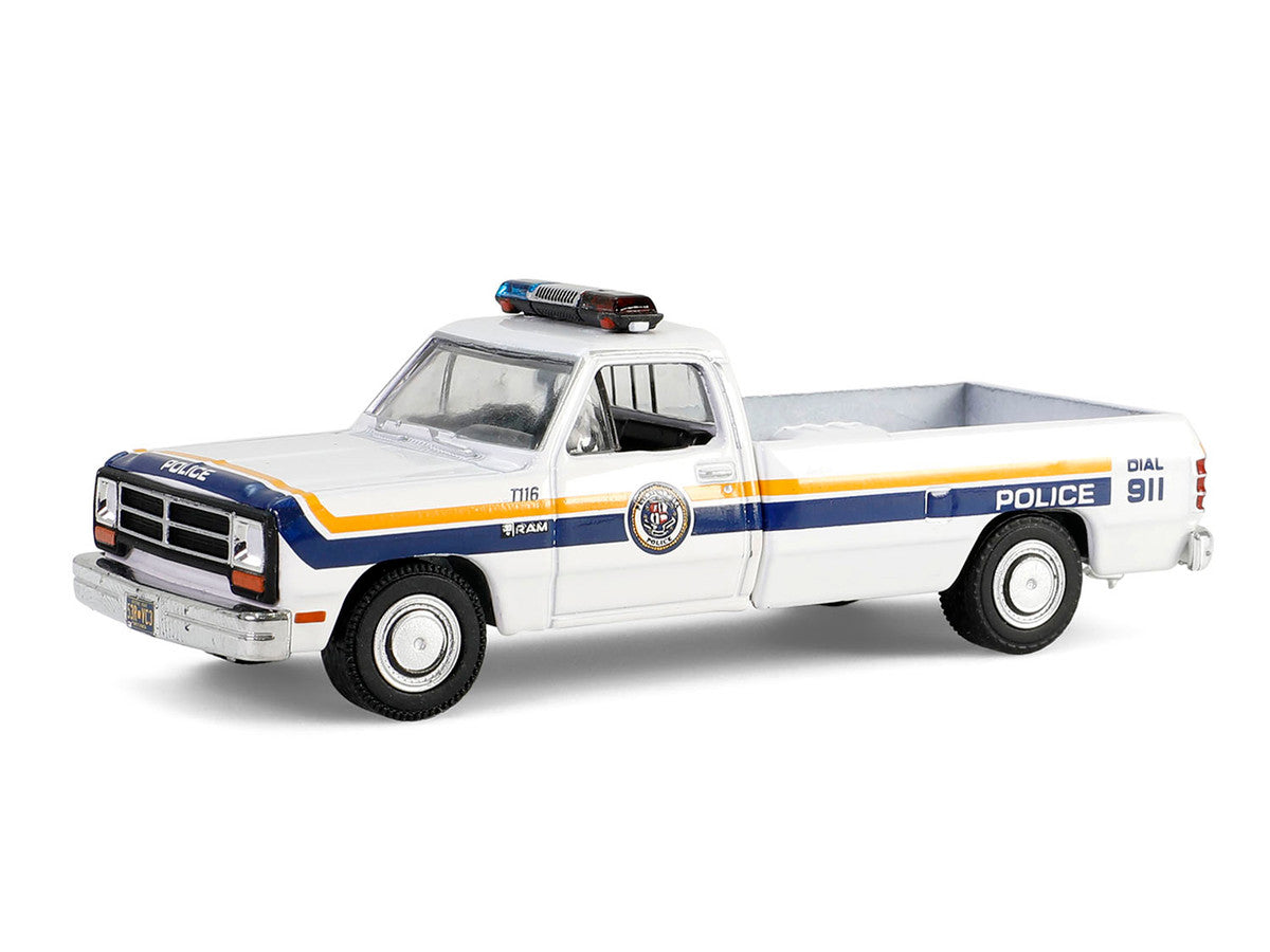 1990 Dodge Ram D250 Pickup Truck "Philadelphia PA Police Department" White with Stripes and Utility Trailer "Hot Pursuit Hitch & Tow" Series 1 1/64 Diecast Model Cars by Greenlight LuxuryLifeWay Online Store