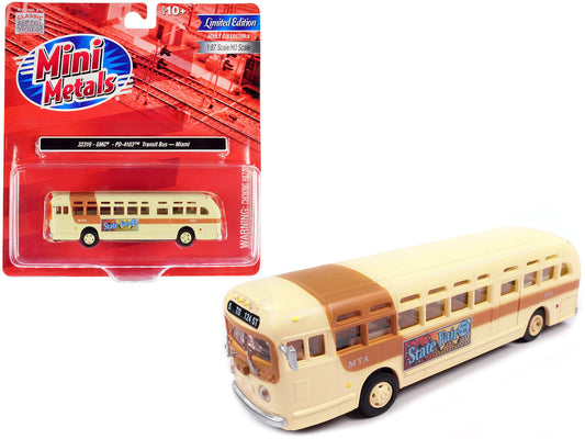 GMC PD-4103 Transit Bus #948 Beige "MTA Miami" 1/87 (HO) Scale Model by Classic Metal Works LuxuryLifeWay Online Store