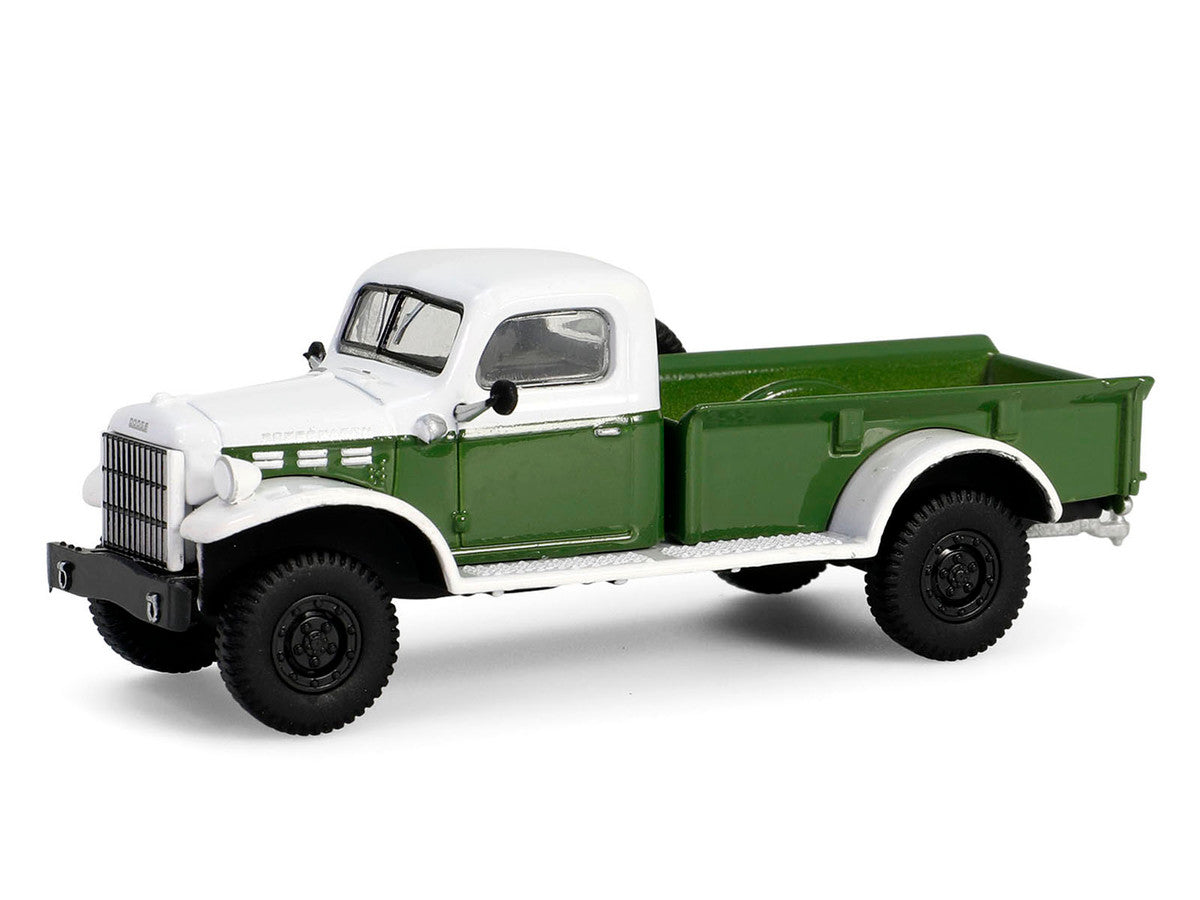 1950 Dodge Power Wagon Pickup Truck Green and White with 1/4 Ton Cargo Trailer Green "Hitch & Tow" Series 32 1/64 Diecast Model Cars by Greenlight LuxuryLifeWay Online Store