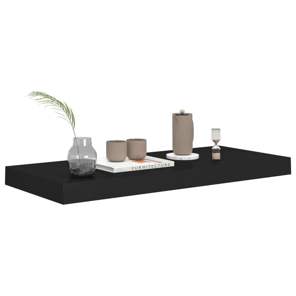 Floating Wall Shelves 2 pcs Black 23.6"x9.3"x1.5" MDF LuxuryLifeWay Online Store