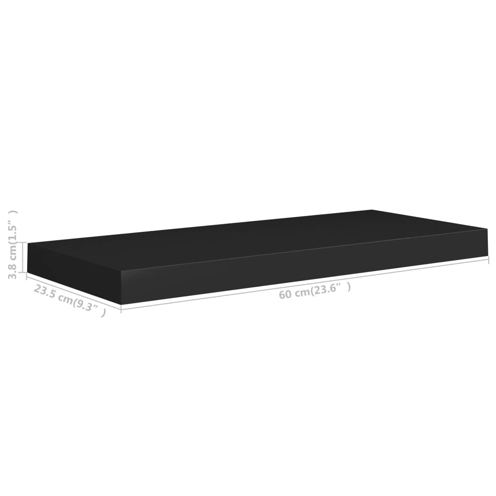Floating Wall Shelves 2 pcs Black 23.6"x9.3"x1.5" MDF LuxuryLifeWay Online Store