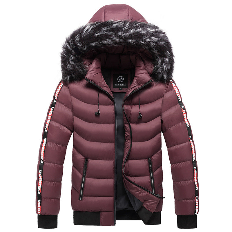 Autumn and winter men's Korean style hooded padded coat