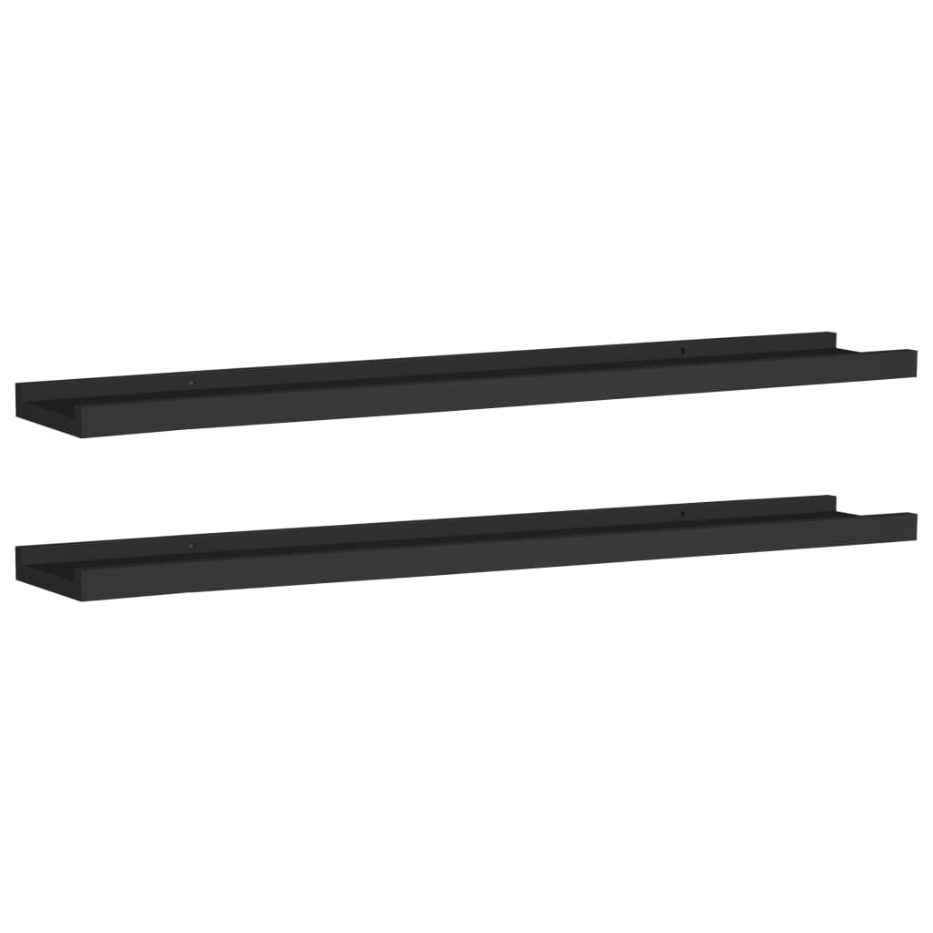 Picture Frame Ledge Shelves 2 pcs Black 31.5"x3.5"x1.2" MDF LuxuryLifeWay Online Store