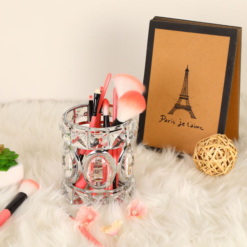 Crystal Pen Holder Cosmetic Brush Storage Container