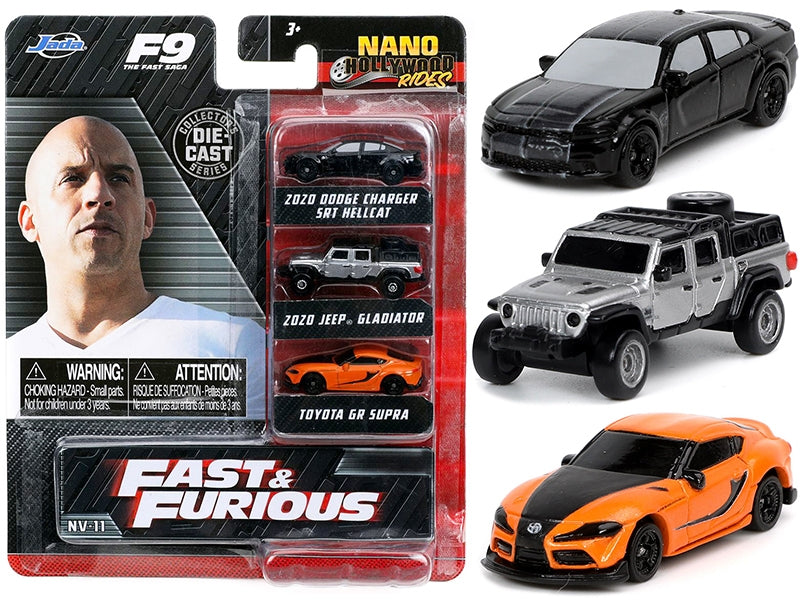 "Fast & Furious 9" (2021) Movie 3 piece Set "Nano Hollywood Rides" Series Diecast Model Cars by Jada LuxuryLifeWay Online Store