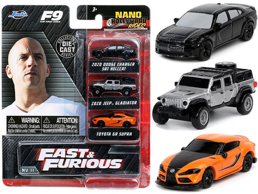 "Fast & Furious 9" (2021) Movie 3 piece Set "Nano Hollywood Rides" Series Diecast Model Cars by Jada LuxuryLifeWay Online Store