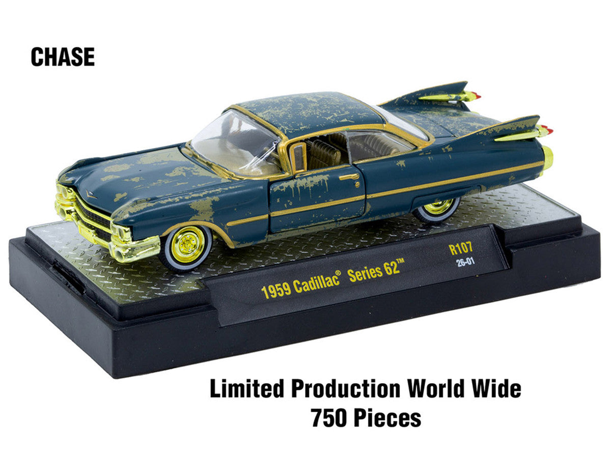 "Auto-Thentics" 6 piece Set Release 107 IN DISPLAY CASES Limited Edition 1/64 Diecast Model Cars by M2 Machines LuxuryLifeWay Online Store
