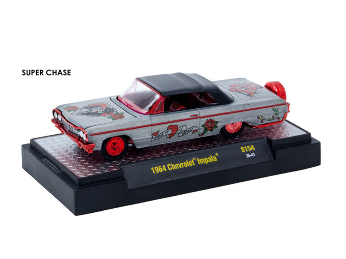 "Auto-Thentics" 6 piece Set Release S154 IN DISPLAY CASES Limited Edition 1/64 Diecast Model Cars by M2 Machines LuxuryLifeWay Online Store