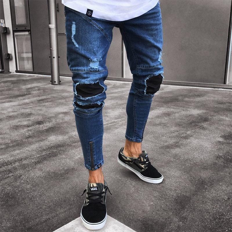Zerok Distressed Patched Denim Jeans Pi-Mart
