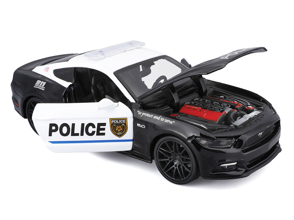 2015 Ford Mustang GT 5.0 "Police" Black and White "Authority" Series 1/24 Diecast Model Car by Maisto LuxuryLifeWay Online Store