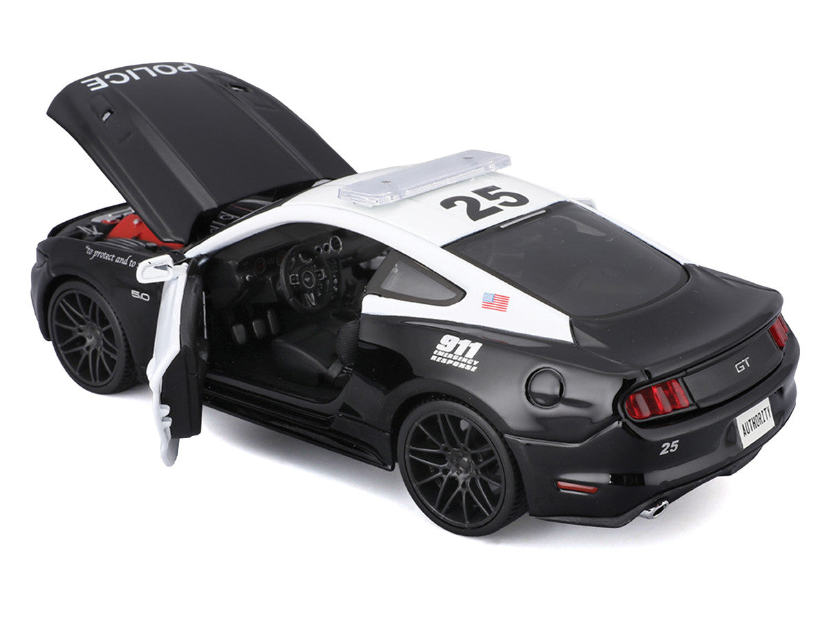 2015 Ford Mustang GT 5.0 "Police" Black and White "Authority" Series 1/24 Diecast Model Car by Maisto LuxuryLifeWay Online Store