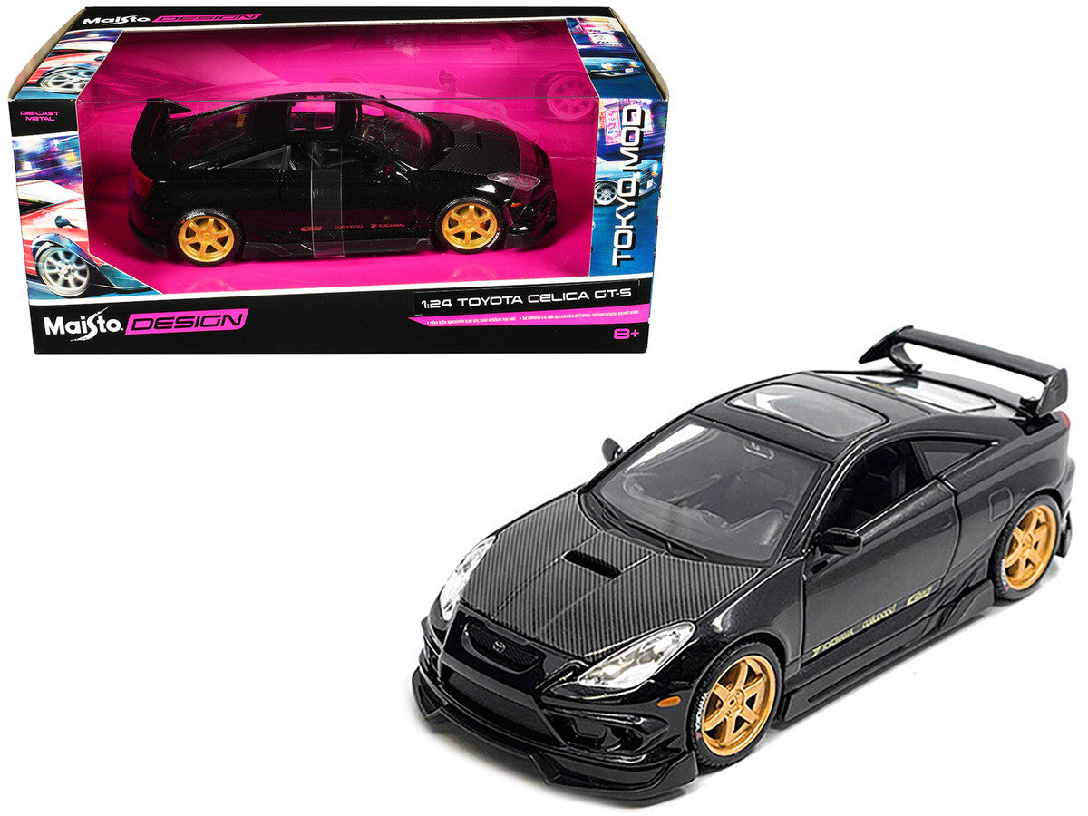 Toyota Celica GT-S Black with Carbon Hood and Sunroof "Maisto Design Tokyo Mod" Series 1/24 Diecast Model Car by Maisto LuxuryLifeWay Online Store
