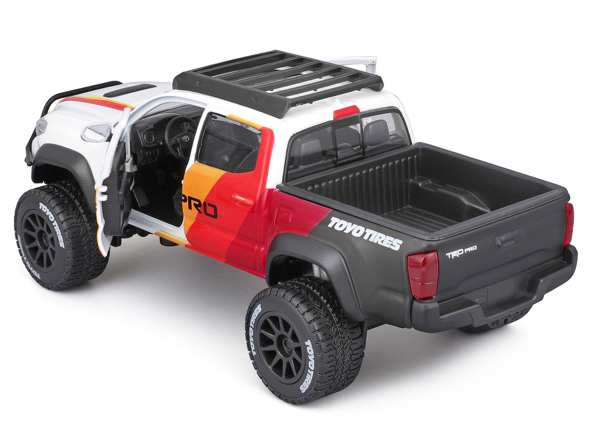 2023 Toyota Tacoma TRD PRO Off Road Pickup Truck White with Graphics and Roof Rack "Maisto Design" Series 1/27 Diecast Model Car Maisto LuxuryLifeWay Online Store