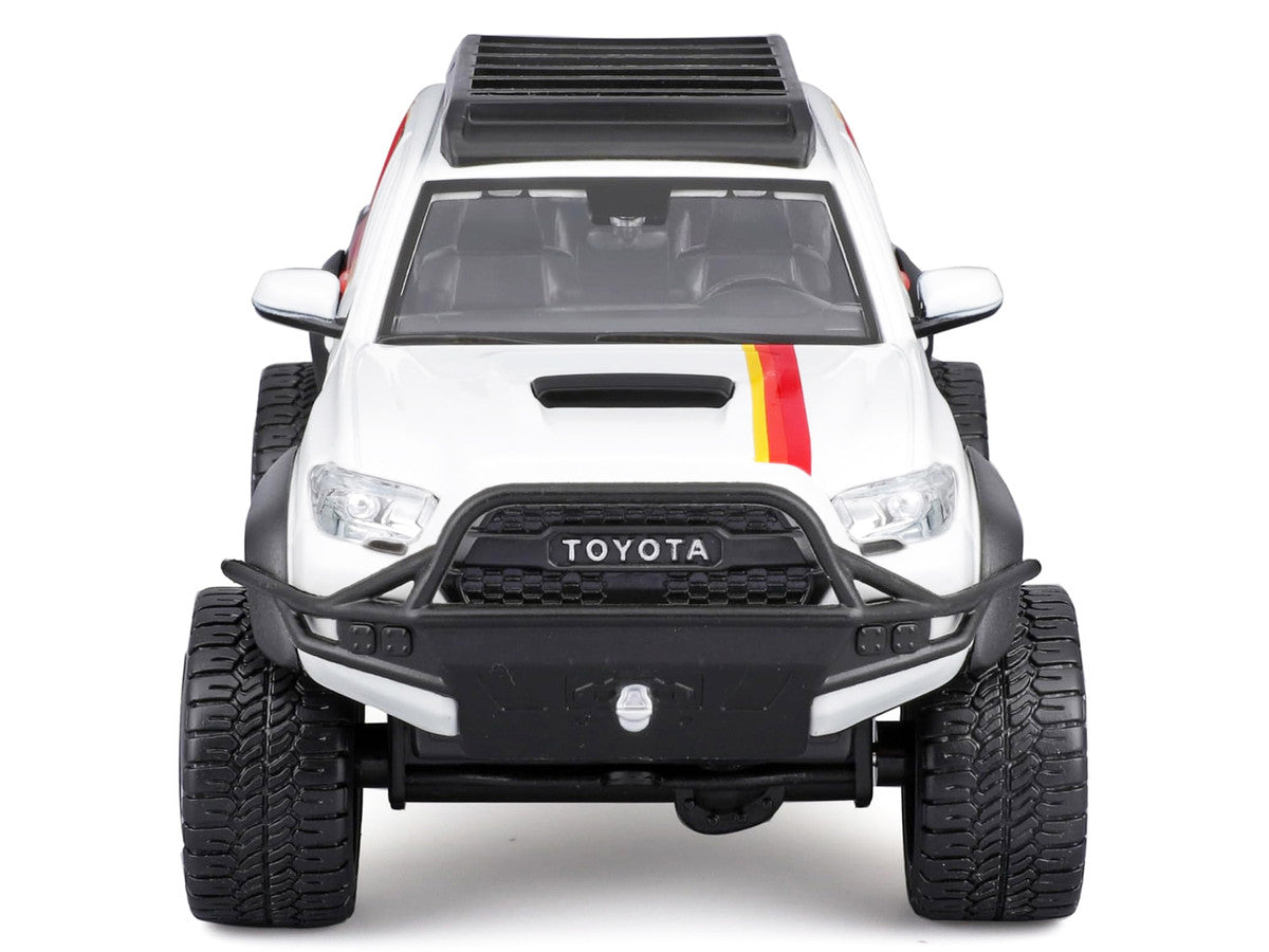 2023 Toyota Tacoma TRD PRO Off Road Pickup Truck White with Graphics and Roof Rack "Maisto Design" Series 1/27 Diecast Model Car Maisto LuxuryLifeWay Online Store