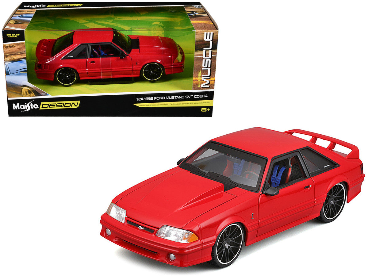 1993 Ford Mustang SVT Cobra Red "Classic Muscle" "Maisto Design" Series 1/24 Diecast Model Car by Maisto LuxuryLifeWay Online Store