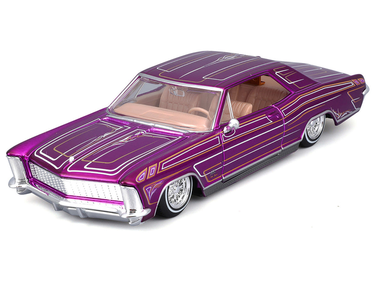 1965 Buick Riviera Lowrider Purple Metallic with Graphics "Lowriders" Series 1/26 Diecast Model Car by Maisto LuxuryLifeWay Online Store