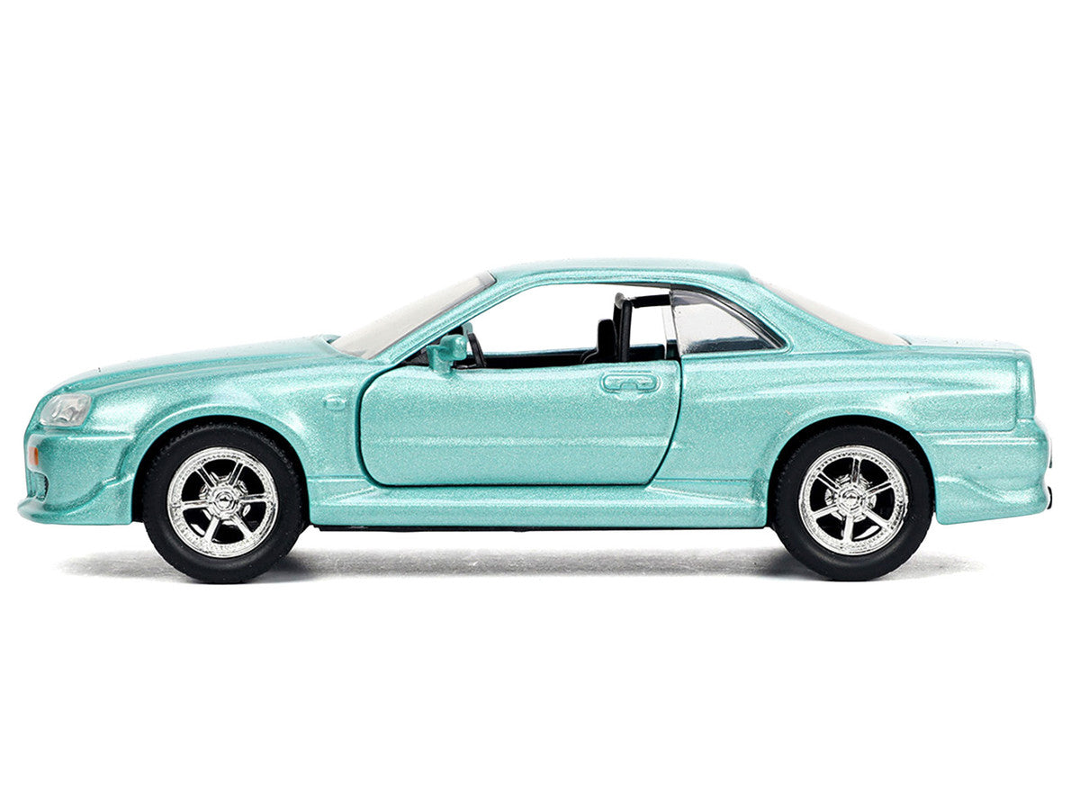 Brian's Nissan Skyline GT-R (BNR34) RHD (Right Hand Drive) Turquoise Metallic "Fast & Furious" Movie 1/32 Diecast Model Car by Jada LuxuryLifeWay Online Store