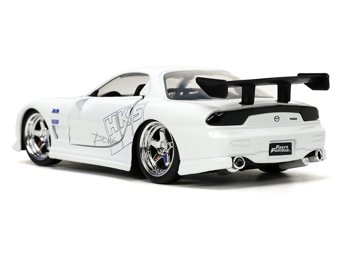 1993 Mazda RX-7 "HKS" White "The Fast and the Furious" (2001) Movie "25 Years of Fast & Furious" Series 1/32 Diecast Model Car by Jada LuxuryLifeWay Online Store