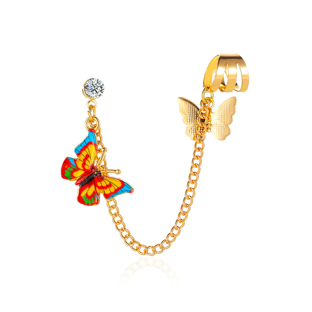 Fantasy Single Colorful Butterfly Earring