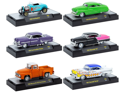 "Auto Meets" Set of 6 Cars IN DISPLAY CASES Release 88 Limited Edition 1/64 Diecast Model Cars by M2 Machines LuxuryLifeWay Online Store