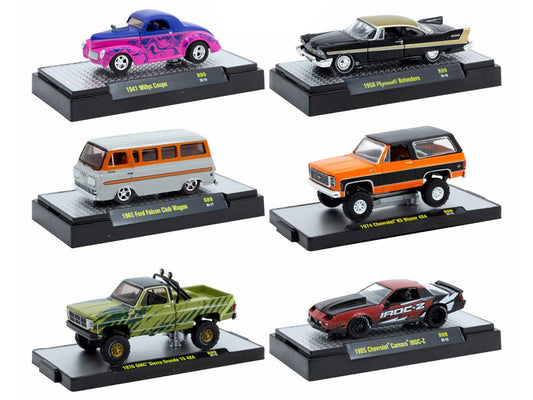 "Auto Meets" Set of 6 Cars IN DISPLAY CASES Release 89 Limited Edition 1/64 Diecast Model Cars by M2 Machines LuxuryLifeWay Online Store