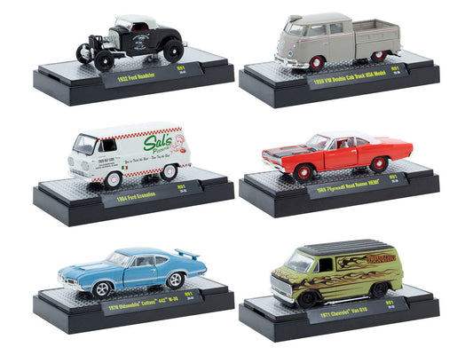 "Auto Meets" Set of 6 Cars IN DISPLAY CASES Release 91 Limited Edition 1/64 Diecast Model Cars by M2 Machines LuxuryLifeWay Online Store