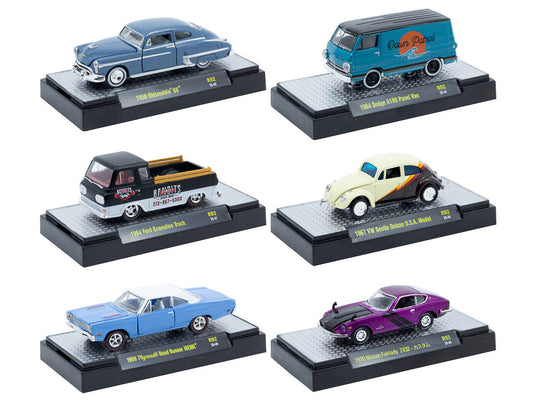 "Auto Meets" Set of 6 Cars IN DISPLAY CASES Release 92 Limited Edition 1/64 Diecast Model Cars by M2 Machines LuxuryLifeWay Online Store