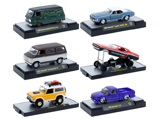 "Auto Meets" Set of 6 Cars IN DISPLAY CASES Release 96 Limited Edition 1/64 Diecast Model Cars by M2 Machines LuxuryLifeWay Online Store