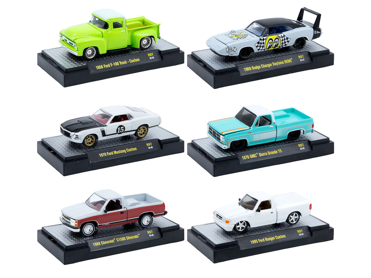 "Auto Meets" Set of 6 Cars IN DISPLAY CASES Release 97 Limited Edition 1/64 Diecast Model Cars by M2 Machines LuxuryLifeWay Online Store