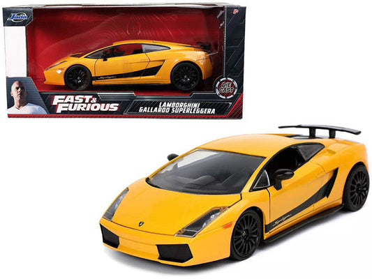 Lamborghini Gallardo Superleggera Yellow with Black Stripes "Fast & Furious" Movie 1/24 Diecast Model Car by Jada LuxuryLifeWay Online Store