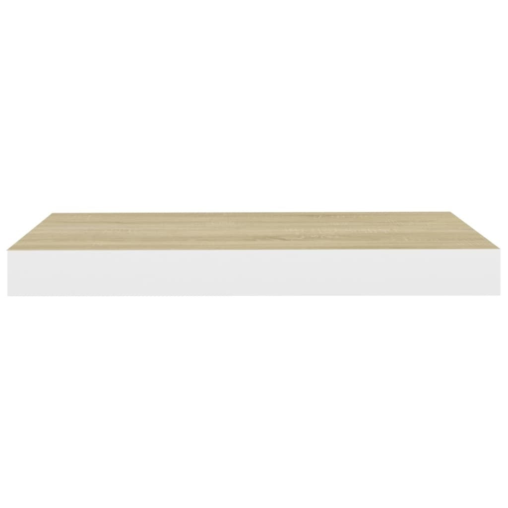Floating Wall Shelves 2 pcs Oak and White 15.7"x9.1"x1.5" MDF LuxuryLifeWay Online Store