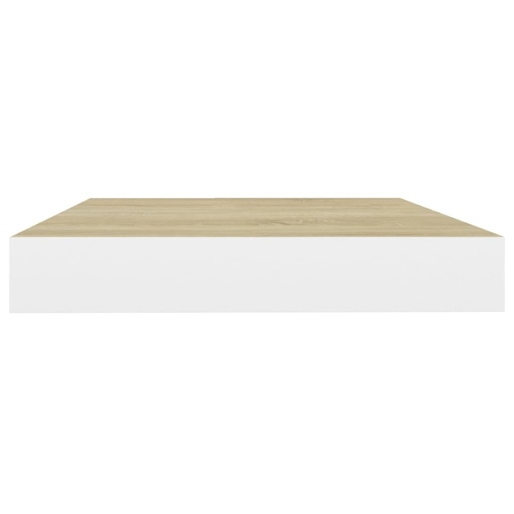 Floating Wall Shelves 2 pcs Oak and White 15.7"x9.1"x1.5" MDF LuxuryLifeWay Online Store