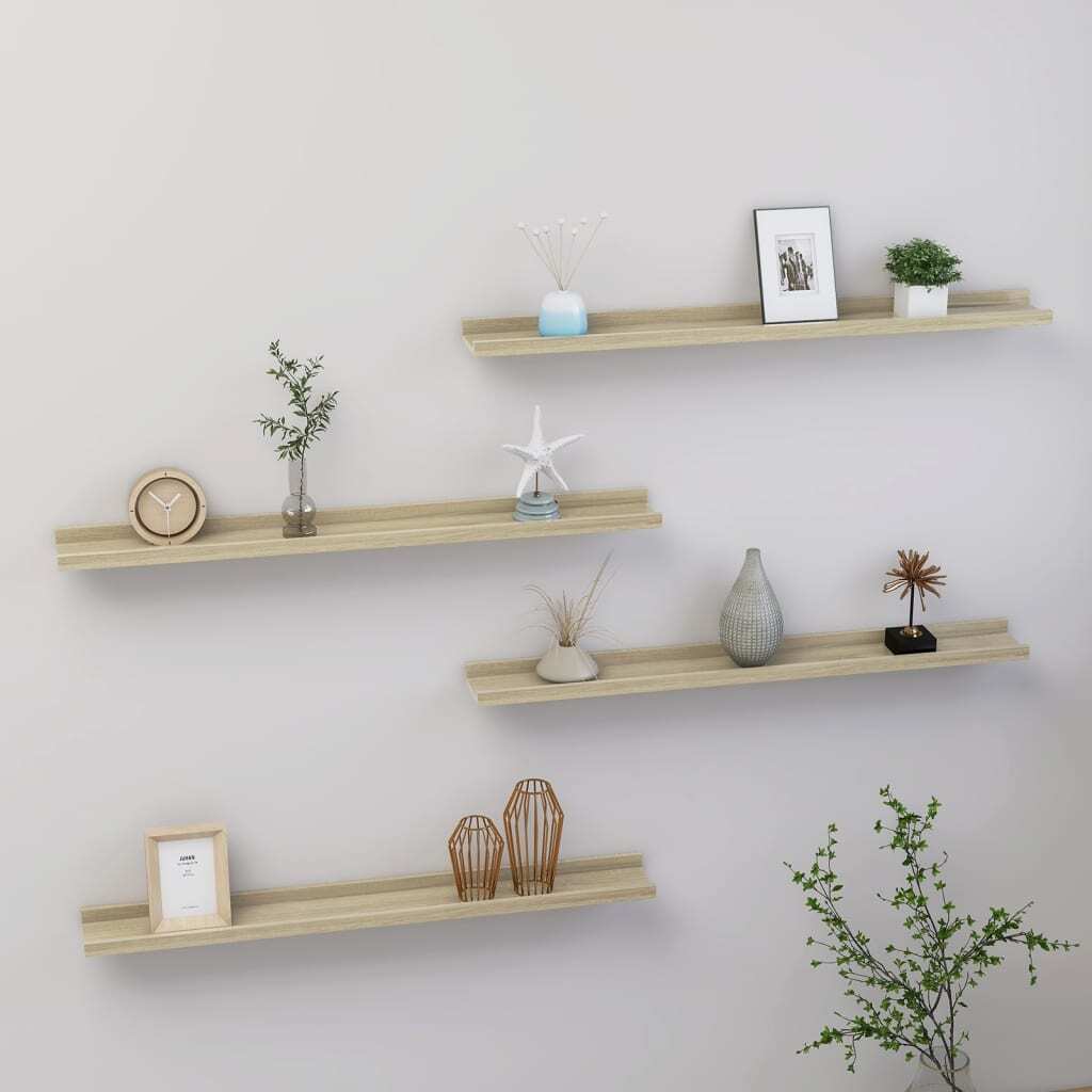 Wall Shelves 4 pcs Sonoma Oak 31.5"x3.5"x1.2 LuxuryLifeWay Online Store