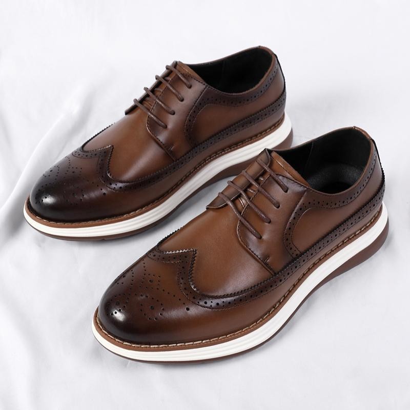 Ultra-fiber Thick-soled Trendy Men's Business Leather Shoes Comfortable And Casual Best YouTube Store