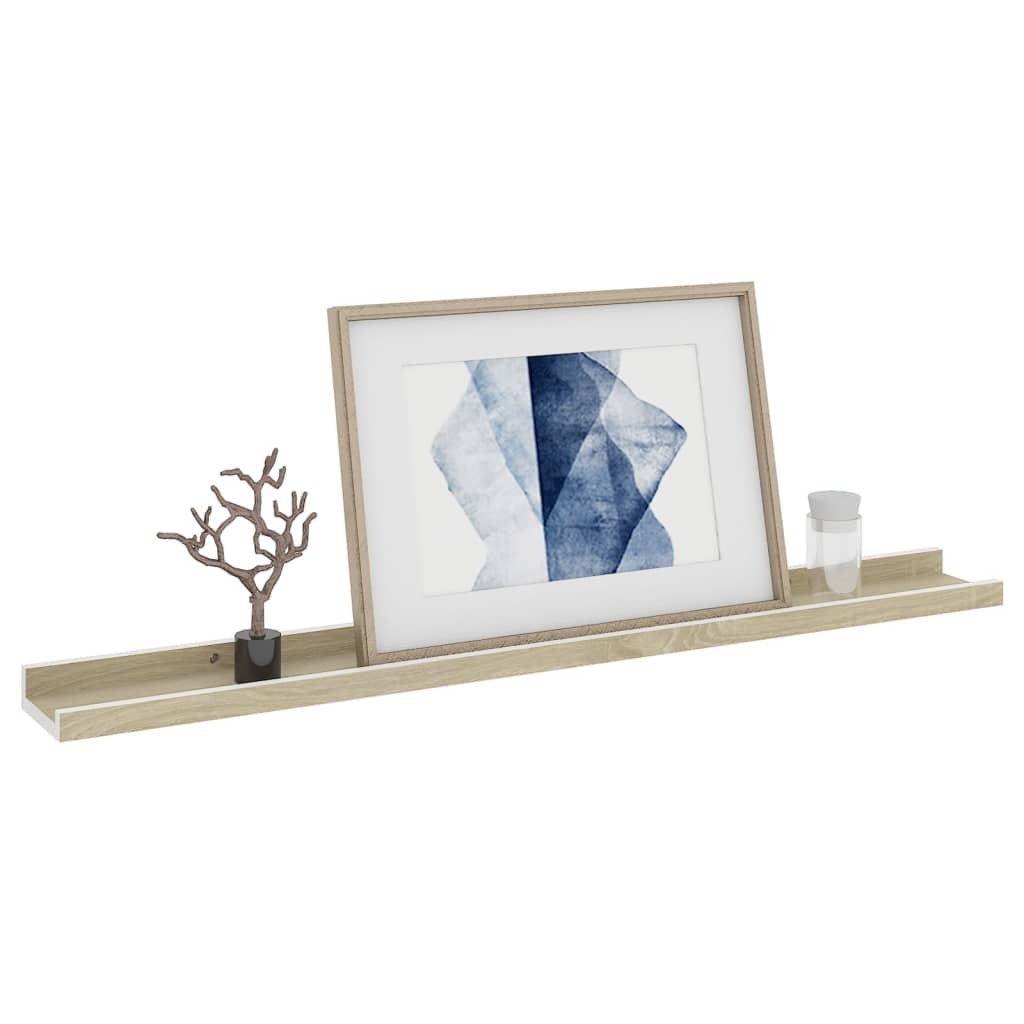 Wall Shelves 4 pcs White and Sonoma Oak 31.5"x3.5"x1.2" LuxuryLifeWay Online Store