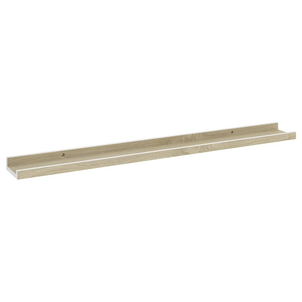 Wall Shelves 4 pcs White and Sonoma Oak 31.5"x3.5"x1.2" LuxuryLifeWay Online Store