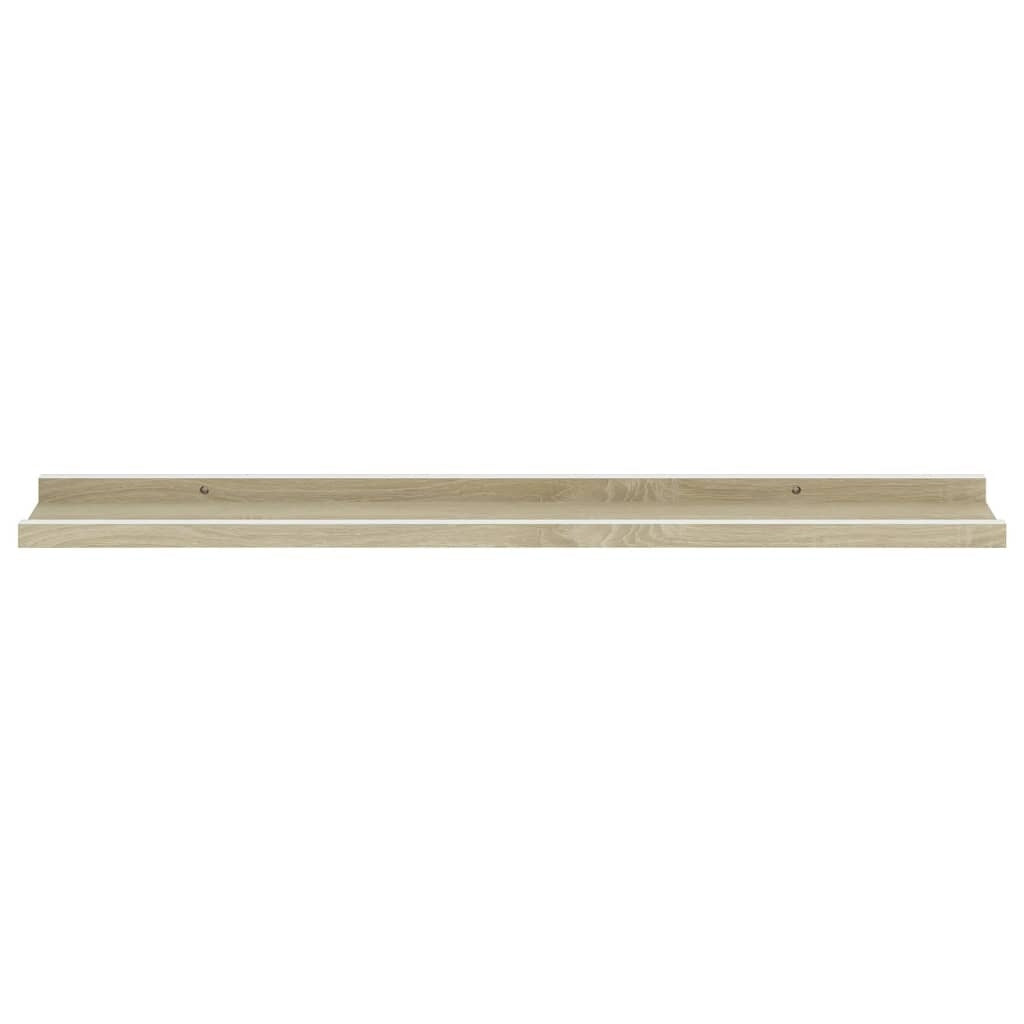 Wall Shelves 4 pcs White and Sonoma Oak 31.5"x3.5"x1.2" LuxuryLifeWay Online Store
