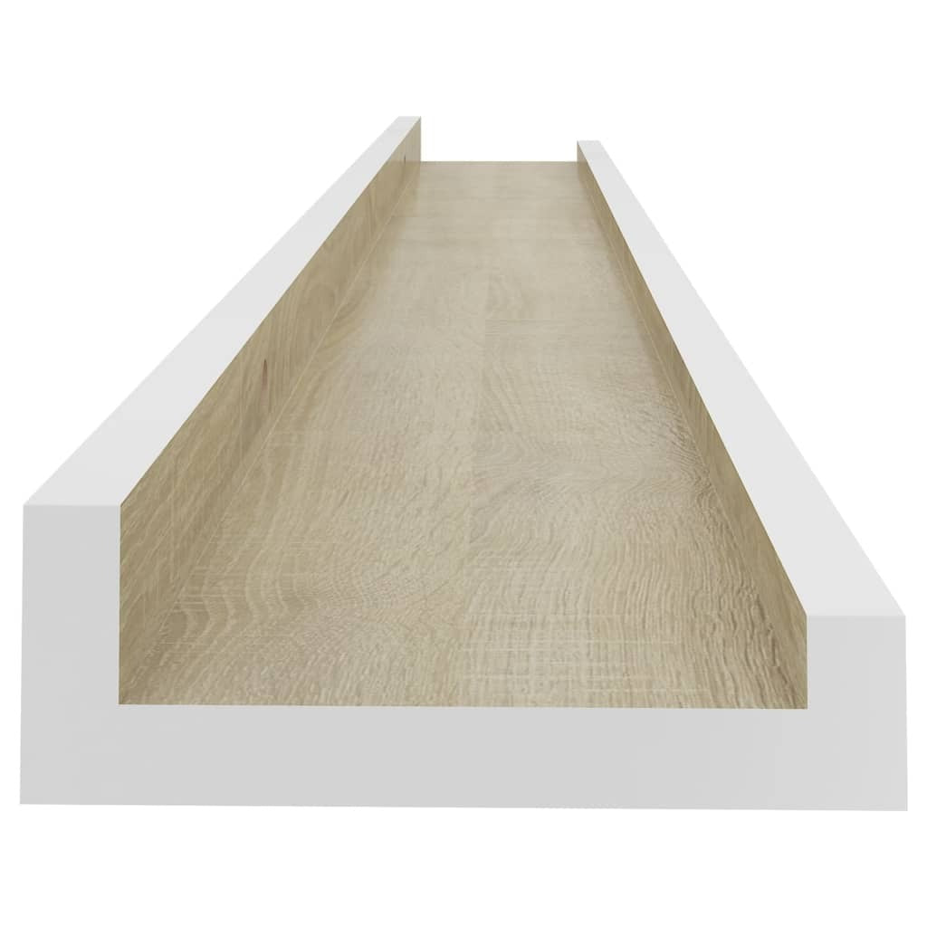Wall Shelves 4 pcs White and Sonoma Oak 31.5"x3.5"x1.2" LuxuryLifeWay Online Store