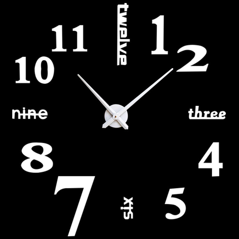 Creative acrylic mirror wall clock DIY stereo hanging PearlNestDecor.com