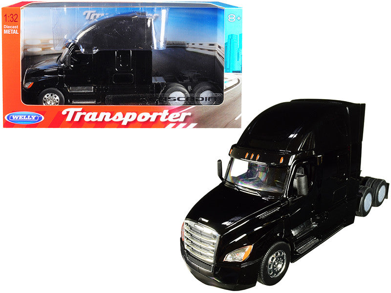 Freightliner Cascadia Truck Black "Transporter" 1/32 Diecast Model by Welly LuxuryLifeWay Online Store