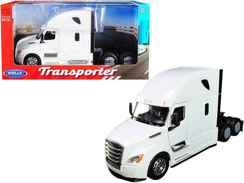Freightliner Cascadia Truck White "Transporter" 1/32 Diecast Model by Welly LuxuryLifeWay Online Store